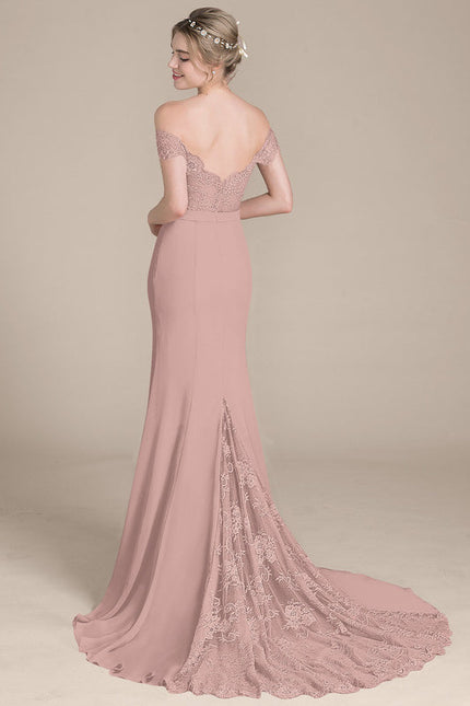 Robe Pastel Rose Sirène Dentelle Paillettes