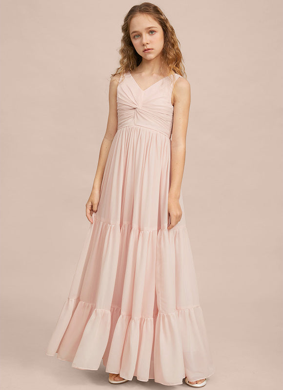 Robe Pastel Verte Col V Longueur Maxi - gallery 4