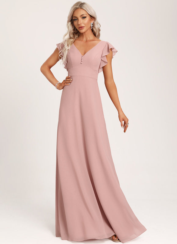 Robe Pastel Bleu Poussiéreux Poudré Demoiselle D'Honneur Élégante
