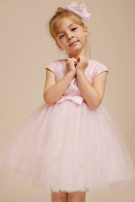 Robe Pastel Rose Tulle Avec Perles - gallery 9