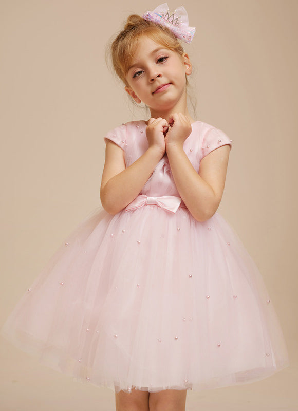 Robe Pastel Rose Tulle Avec Perles - gallery 9
