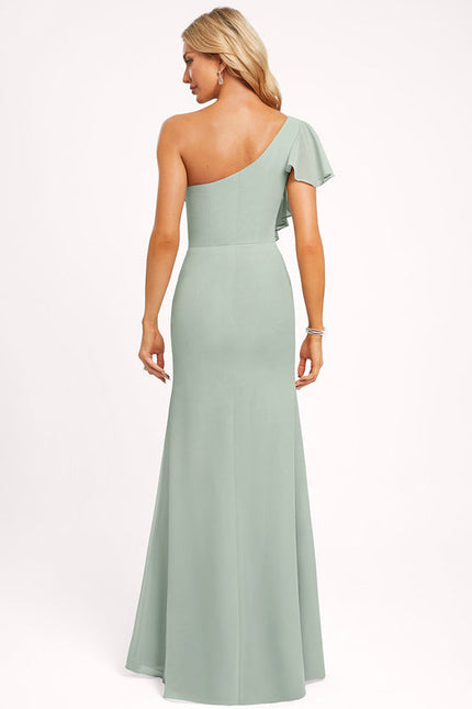 Robe Pastel Rose Décolleté Asymétrique Sirène - gallery 2