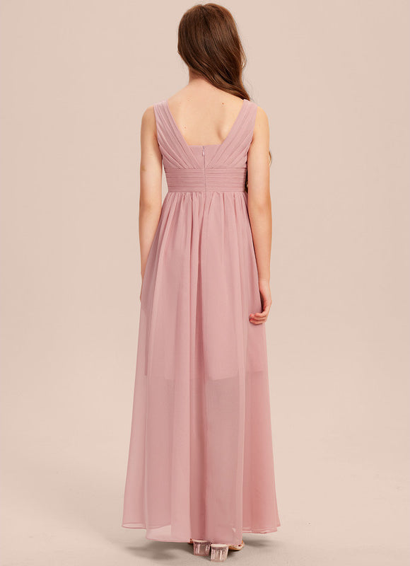 Robe Pastel Rose Col Cœur Trapèze - gallery 4