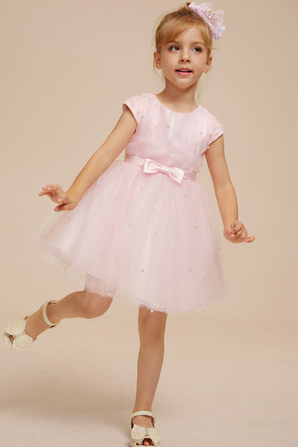 Robe Pastel Rose Tulle Avec Perles - gallery 8