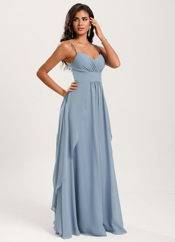 Robe Pastel Rose Demoiselle D'Honneur Élégante - gallery 1