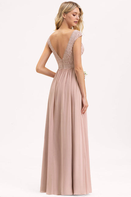 Robe Pastel Rose Demoiselle D'Honneur Élégante - gallery 1