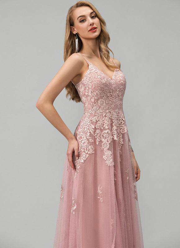 Robe Pastel Rose Longue À Paillettes - gallery 2