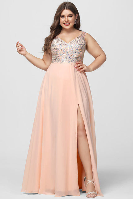 Robe Pastel Rose Col V Paillettes Élégante - gallery 6