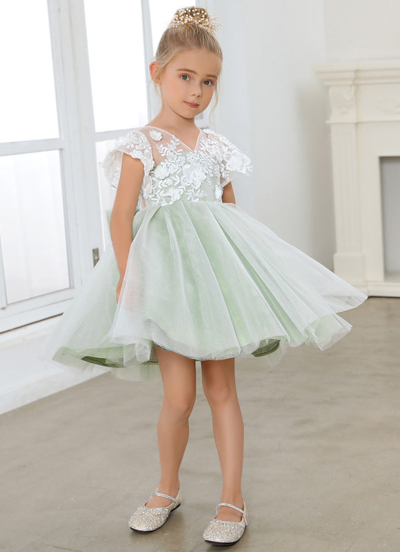 Robe Pastel Verte Dentelle Demoiselle D'Honneur - gallery 3