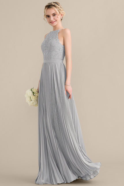 Robe Pastel Grise Trapèze Col Rond - gallery 3