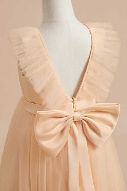 Robe Pastel Rose Demoiselle D'Honneur Tulle - gallery 6