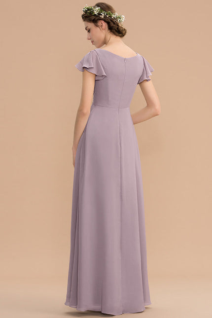 Robe Pastel Rose Demoiselle D'Honneur Élégante - gallery 1