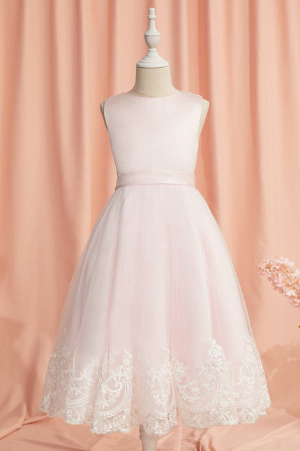Robe Pastel Rose Dentelle Demoiselle D'Honneur