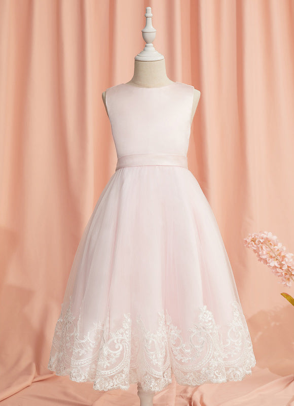 Robe Pastel Rose Dentelle Demoiselle D'Honneur