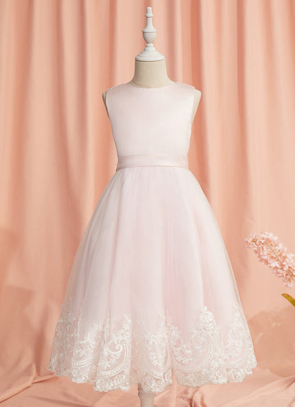 Robe Pastel Rose Dentelle Demoiselle D'Honneur