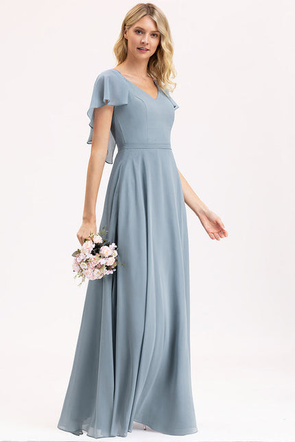 Robe Pastel Rose Demoiselle D'Honneur Élégante - gallery 2