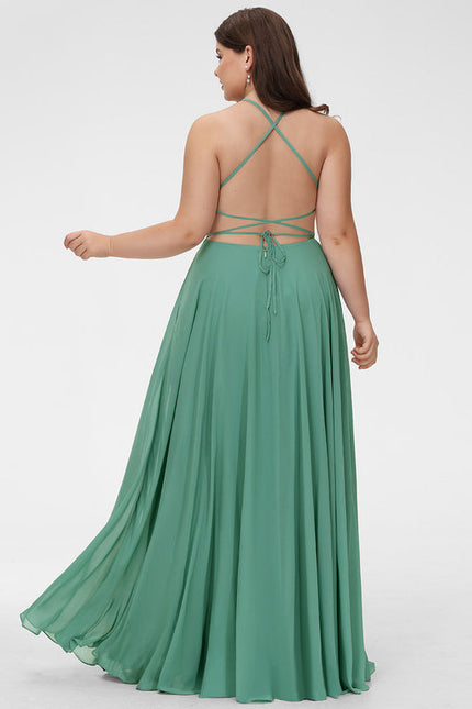 Robe Pastel Verte Trapèze Soirée Élégante - gallery 8