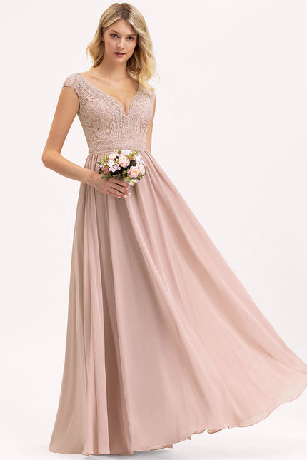 Robe Pastel Rose Demoiselle D'Honneur Élégante - gallery 3