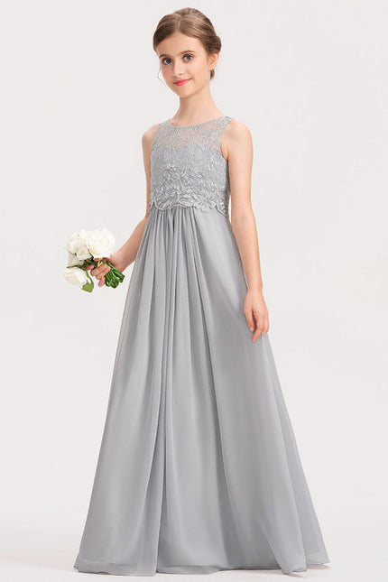 Robe Pastel Rose Demoiselle D'Honneur Col Rond - gallery 1