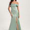 Robe Pastel Verte Sirène Épaule Dénudée