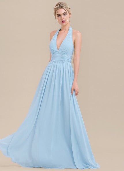 Robe Pastel Rose Trapèze Longueur Ras Du Sol