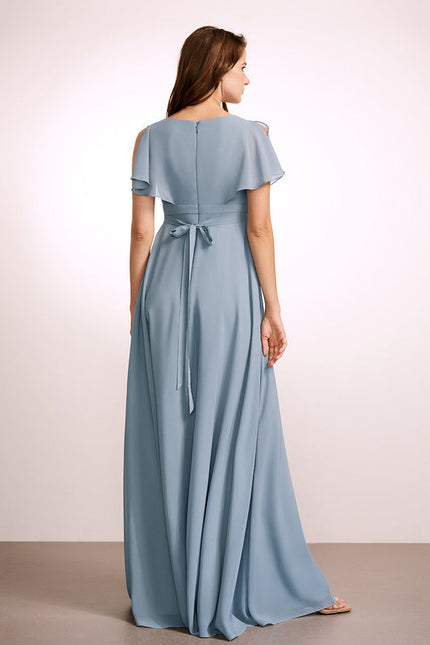 Robe Pastel Rose Demoiselle D'Honneur Volants - gallery 4
