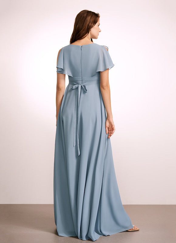 Robe Pastel Rose Demoiselle D'Honneur Volants - gallery 4