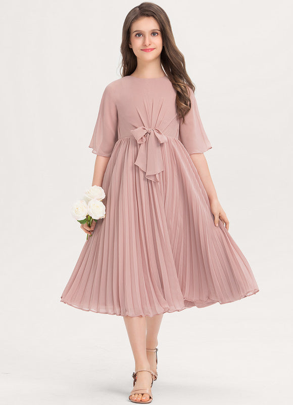 Robe Pastel Demoiselle D'Honneur Rose Pâle - gallery 1