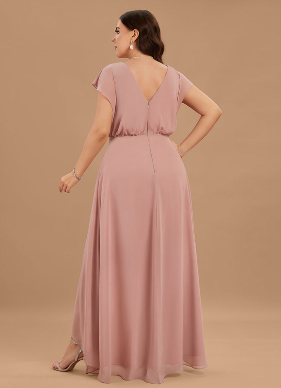 Robe Pastel Verte Col V Asymétrique - gallery 5