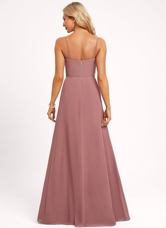 Robe Pastel Rose Trapèze Col Carré - gallery 2