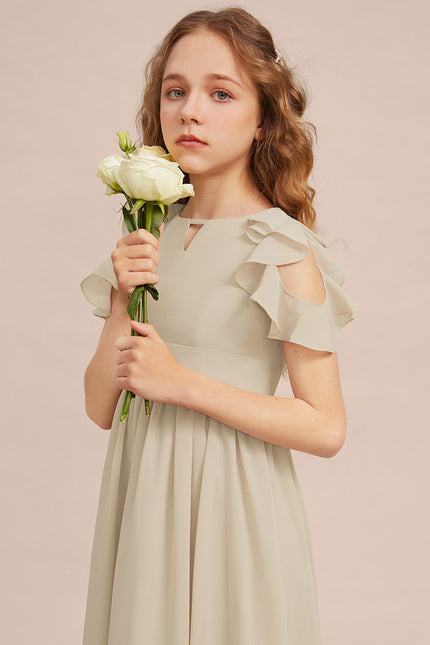 Robe Pastel Junior Vert Clair Mousseline - gallery 3