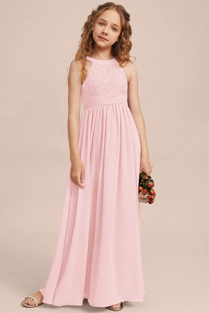 Robe Pastel Rose Demoiselle D'Honneur Longue - gallery 7