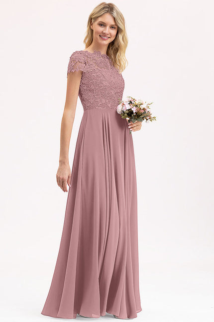 Robe Pastel Rose Demi-Saison Col Rond - gallery 3