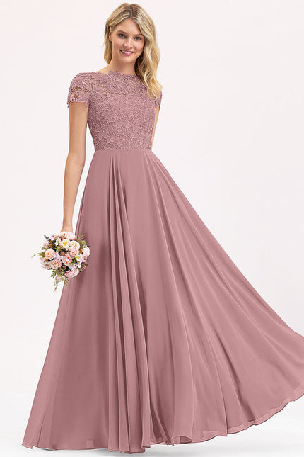 Robe Pastel Rose Demi-Saison Col Rond - gallery 4