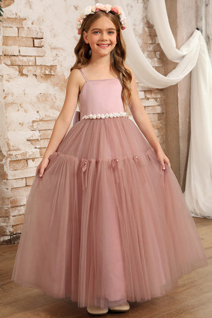 Robe Pastel Rose Demoiselle D'Honneur Tulle - gallery 2
