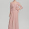 Robe Pastel Rose Col Carré Dentelle