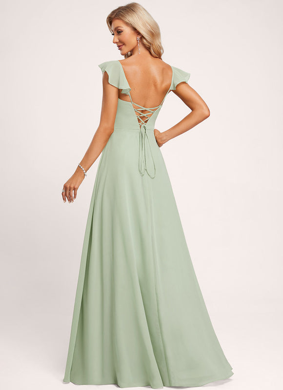 Robe Pastel Rose Demoiselle D'Honneur Élégante - gallery 4