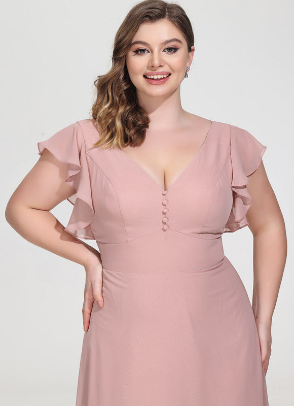 Robe Pastel Bleu Poussiéreux Poudré Demoiselle D'Honneur Élégante - gallery 9