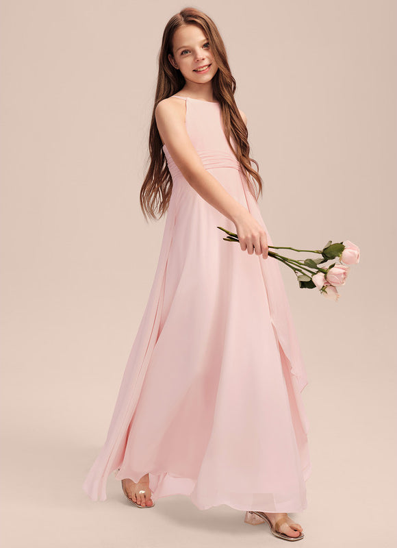 Robe Pastel Junior Rose Volants Longue - gallery 2