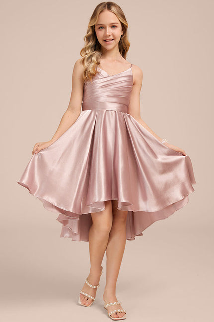 Robe Pastel Rose Satin Demoiselle D'Honneur - gallery 2