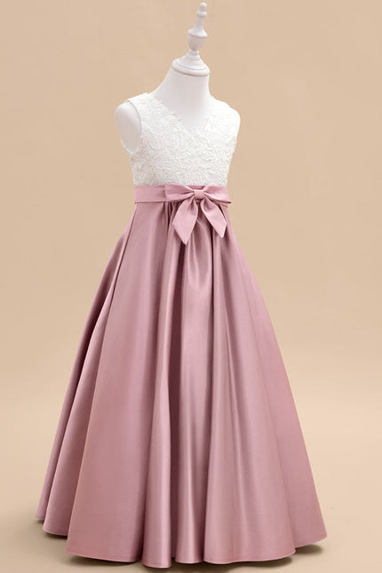 Robe Pastel Rose Demoiselle D'Honneur Satin - gallery 2
