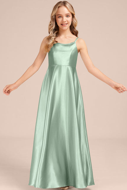 Robe Pastel Vert Satin Démoiiselle D'Honneur - gallery 4