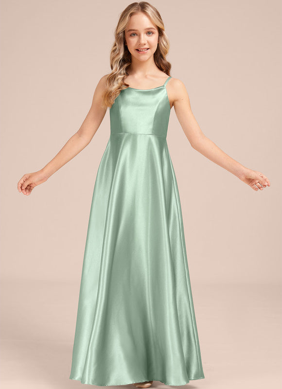 Robe Pastel Vert Satin Démoiiselle D'Honneur - gallery 4