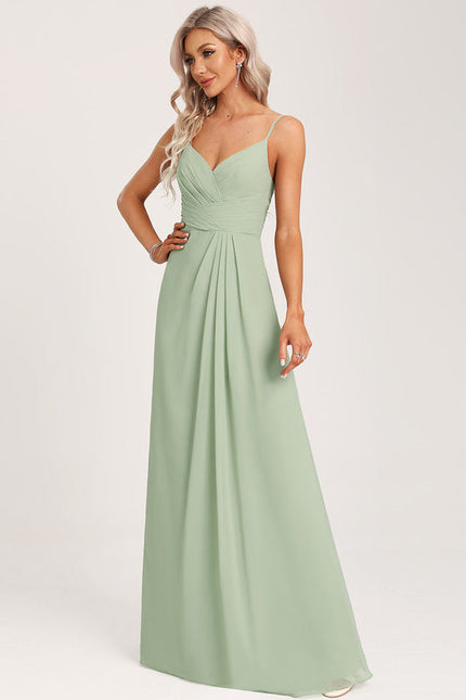 Robe Pastel Vert Sauge Demoiselle D'Honneur Élégante - gallery 3