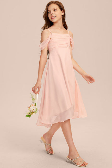 Robe Pastel Vert Mousseline Trapèze Junior - gallery 9