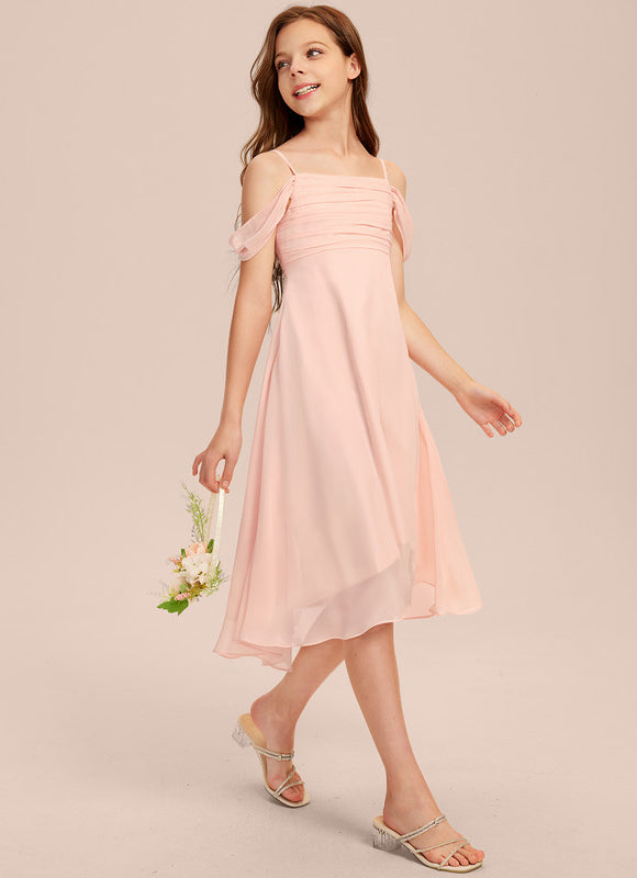 Robe Pastel Vert Mousseline Trapèze Junior - gallery 9