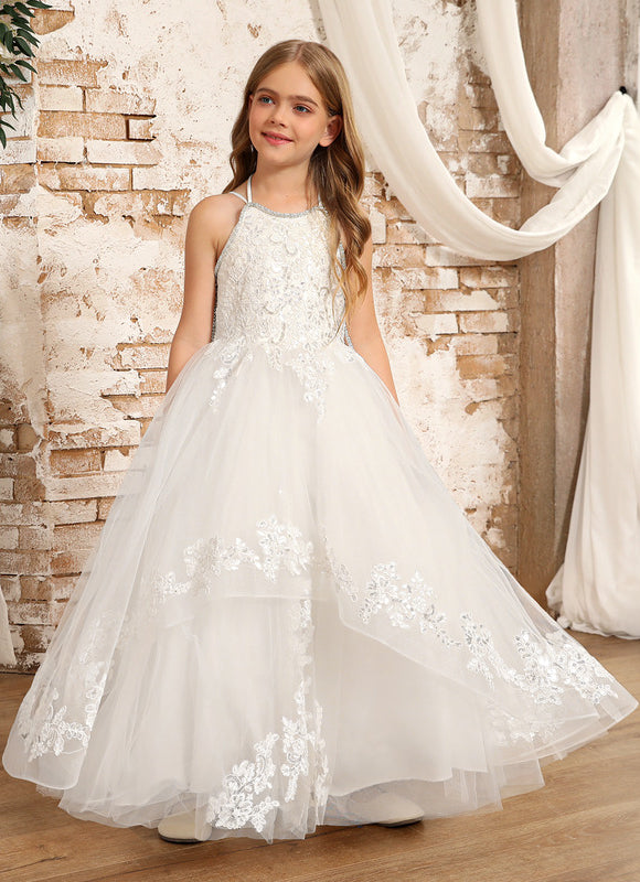 Robe Pastel Demoiselle D'Honneur Blanche Tulle