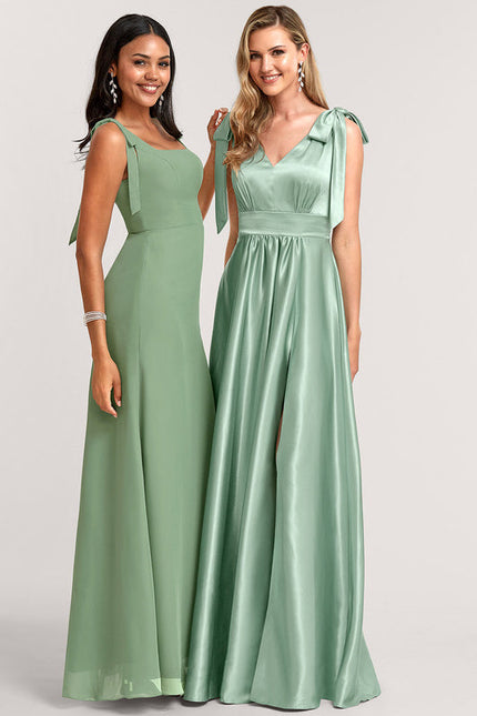 Robe Pastel Rose Satin Demoiselle D'Honneur - gallery 1