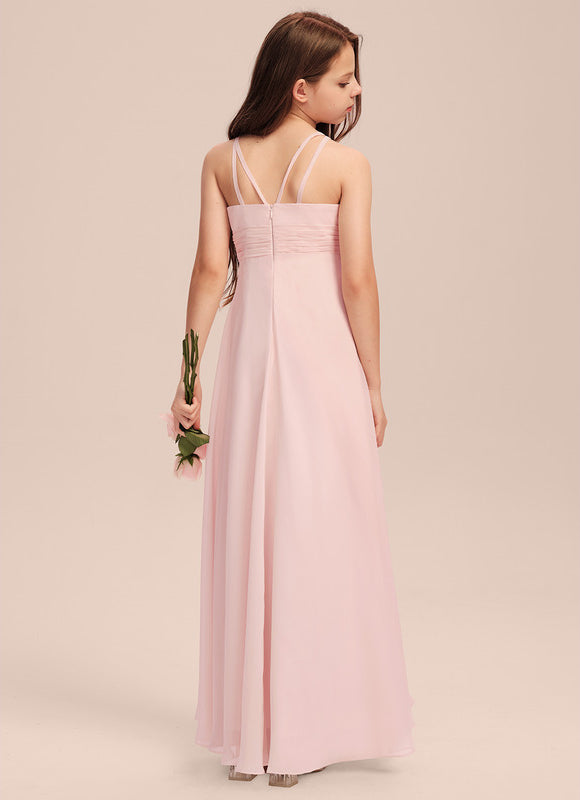 Robe Pastel Junior Rose Volants Longue - gallery 3