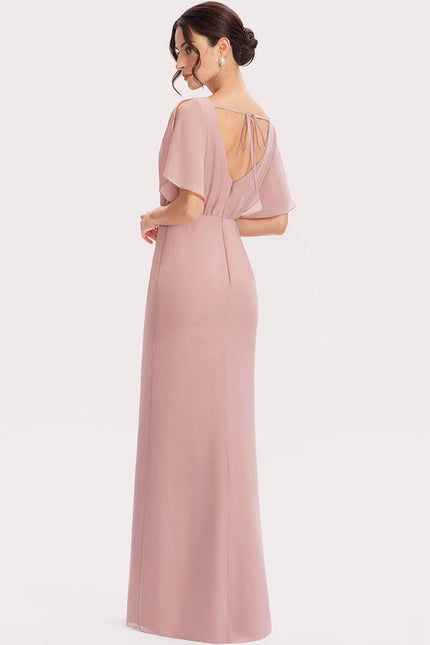Robe Pastel Rose Demoiselle D'Honneur Fluide - gallery 3
